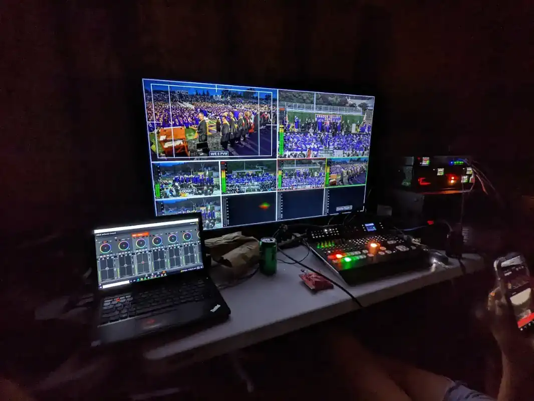 Our streaming setup for Amador Valley High School's class of 2022 graduation