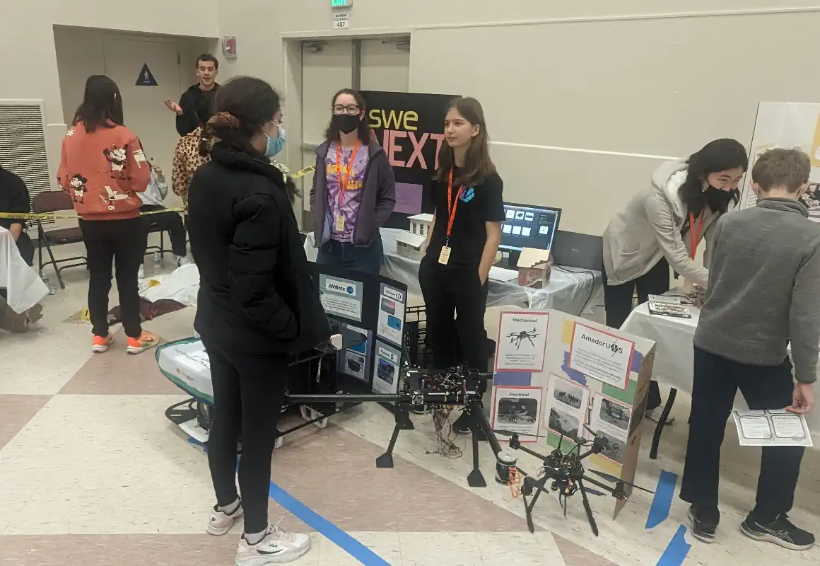 One of our members showcasing our club to others at our local middle school