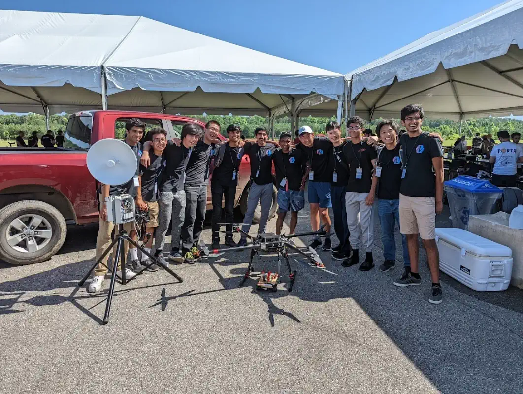 Our competition team in front of the team tents at AUVSI SUAS 2022